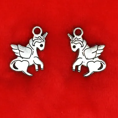 10 X Tibetan Silver Unicorn With Wing Fairy Tale Harry Potter Charms Pendants • £2.39