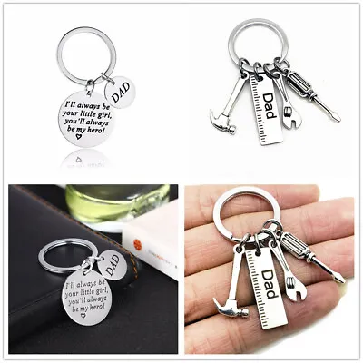 Cute Father’s Day Gift Stainless Steel Keyring Family Daddy Dad Hero Love Keyfob • £2.99