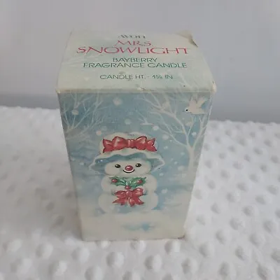 Vintage Avon Mrs Snowlight Christmas Bayberry Winter Fragrance Candle New Box  • $12.99