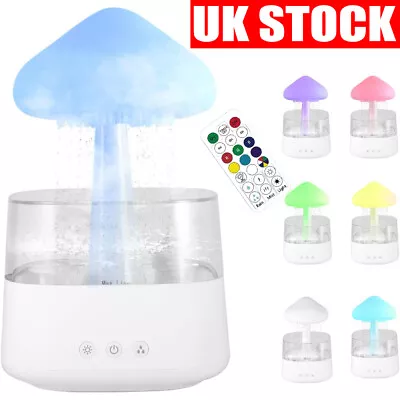 Rain Cloud Humidifier Raining Sound LED RGB Lights Night Light Diffuser UK • £26.89