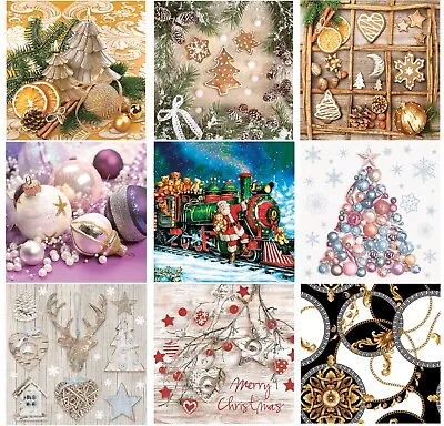 £4.49 • Buy Christmas Paper Napkins For Decoupage Craft Serviettes LUXURY 33x33cm 3PLY X 20