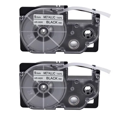 £11.99 • Buy 2PK Black On Metallic Tape Cartridge XR-9SR For Casio KL-60 EZ Label Printer