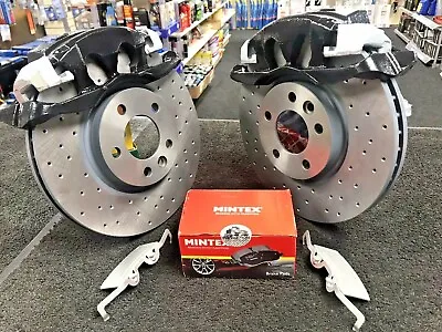 VW TRANSPORTER T5 T6 FRONT BRAKE DISC DRILLED BIG BRAKE CALIPER KIT 340mm BLACK • $802.73