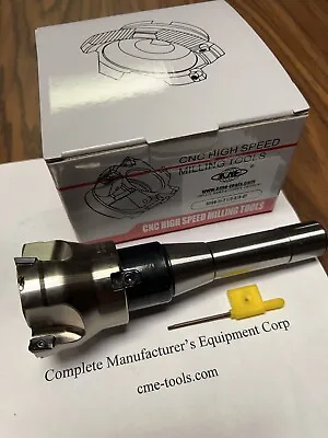 2-1/2  90 Degree Indexable Face Mill W R8 Arbor & 4 R390 Inserts Included #506 • $119