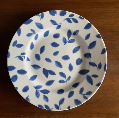 Martha Stewart Stockholm White Accent Salad Plate Blue Leaves Macy Exclusive • $18