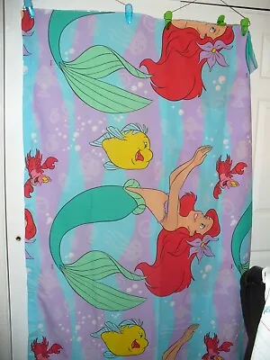 Vintage Disney The Little Mermaid Princess Ariel Twin Size Flat Sheet VGC • $15.99