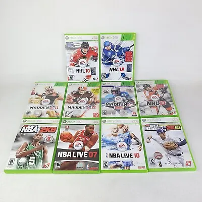 $27.99 • Buy 10 Xbox 360 EA Sports Games NHL NBA Madden MLB **Polished