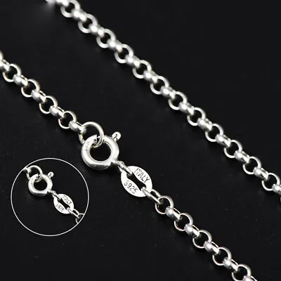 Real 925 Sterling Silver Necklace 16  Inch 3.0mm Belcher Chain O Stamped • $9.99