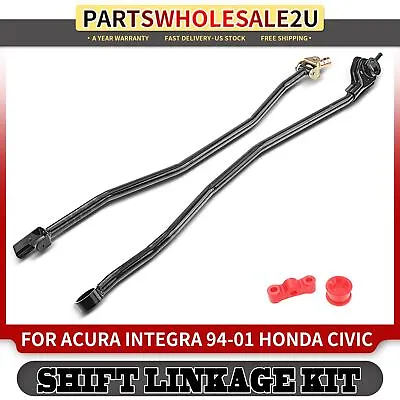 2x Shift Linkage Kit For Honda Civic 92-00 Acura Integra 94-01 B-Series Black • $63.99