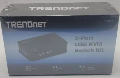 TRENDnet 2-Port USB KVM Switch And Cable Kit 2048 X 1536 Resolution • $17.95