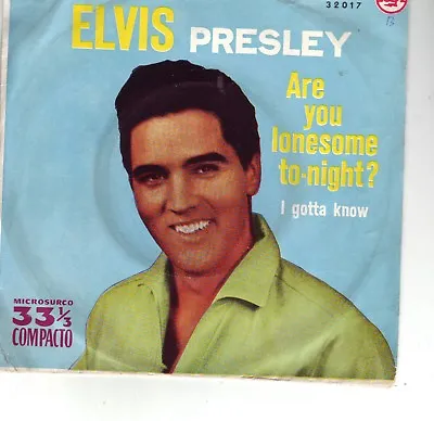 Elvis Presley Rare 33 Compact 45 Spanish Original  Are You Lonesome Tonight 1961 • $124.46