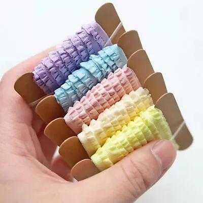 7mm/0.28  Tiny Stretchy Ruffles Pleated Lace Trim Mini Lace Decoration In 19 ... • $19.58