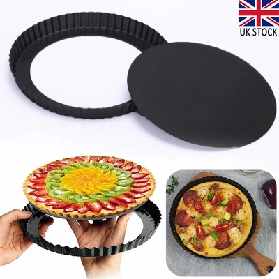 £8.95 • Buy 9  Flan Tin Tart Pie Pan Fluted Cake Baking Tray Non-Stick Loose Base Round DIY