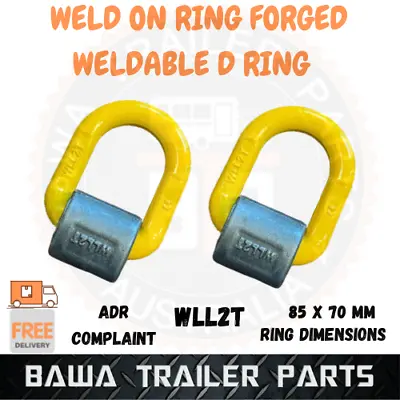 $49.95 • Buy 2 X Weld On Forged Ring Trailer Tie Down Anchor Point Weldable Lashing D Ring 2T