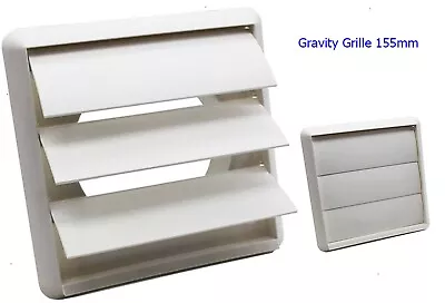 Outside Air Vent Cover Ventilation External Wall Square Gravity Grille White • £12.19