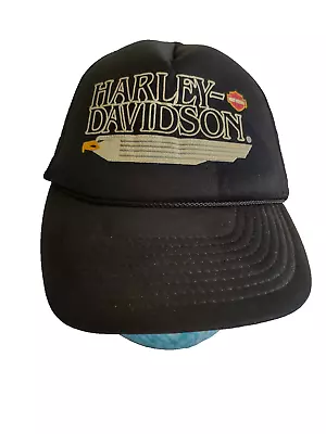 Vintage 80's Harley Davidson Trucker Mesh Snap Back Hat Cap • $84.95