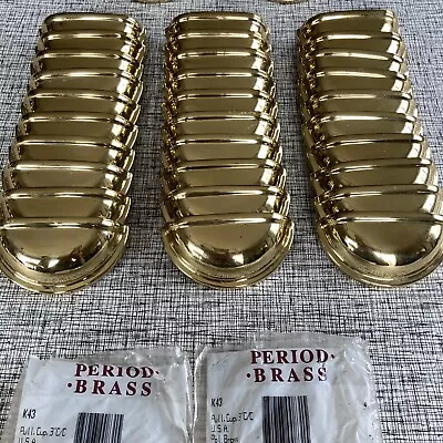 Belwith K43 Polished Solid Brass 3  Cabinet Cup Pull NOB Imperfect Read Desc! • $5