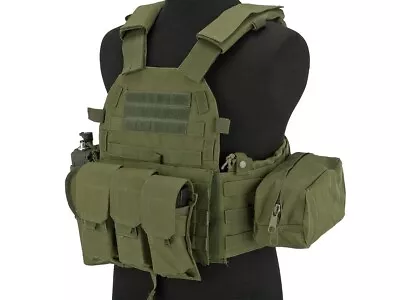 Avengers 6D9T4A Tactical Airsoft Vest With Magazine And Radio Pouches OD Green • $77.95