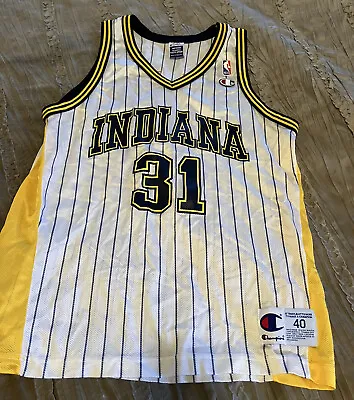 REGGIE MILLER Indiana PACERS Vintage CHAMPION Replica Pinstripe 40 Jersey NBA • $84.99