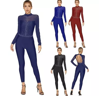 Contemporary All In One Dance Costume.Mesh Body Stocking.Tap Unitard.Catsuit.UK • £22.99