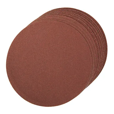 10 PACK 150mm Mixed Grits Sanding Sheet Discs Aluminium Oxide Adhesive Back • £10.49