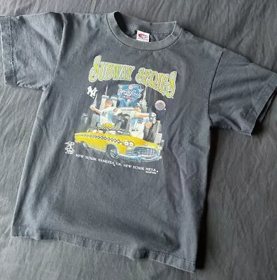 Vintage Youth T Shirt MLB Subway Series Yankees Mets 2000 World Trade Center • $19