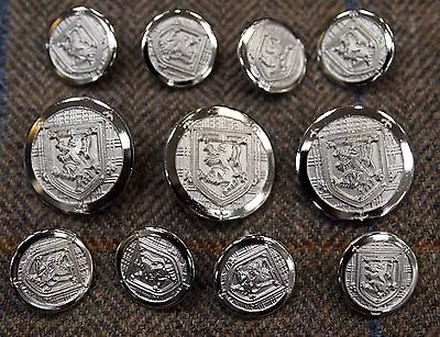 $19.99 • Buy High Quality Silver Buttons Set For Suit, Sport Coat, Blazer - Metal Shank