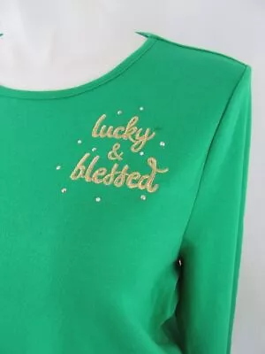 Quacker Factory Size 1X Spring Green Long Sleeve Top • $22.99