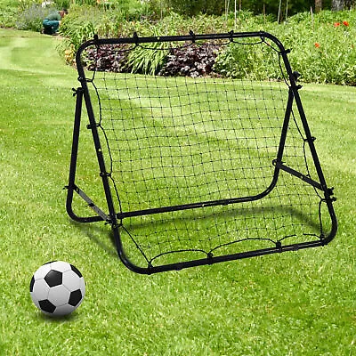 Black Rebounder Net Practise Soccer Kickback Target Goal Teens Adults Training • £20.79