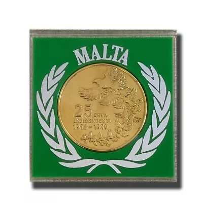 1989 Malta Medal 25 Years Of Independence Gold Gilt • $92