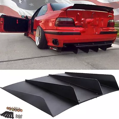 For E36 M3 Sedan Black Rear Splitter Diffuser Bumper 4 Shark Fin Lip Spoiler • $52.24