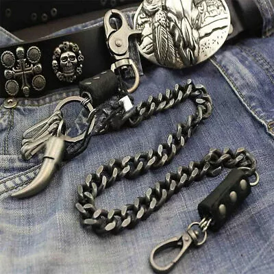 Vintage Mens Heavey Metal Trucker Biker Keychain Key Jean Wallet Chain Xmas Gift • £10.38