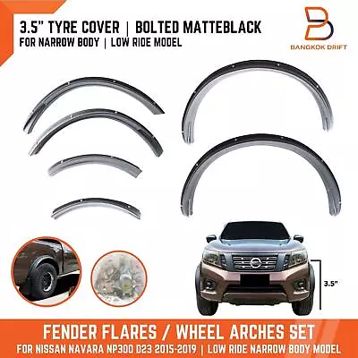 3.5  Tyre Coverage Matteblack Bolted Fender Flares For Nissan Navara 15-19 Dx Rx • $340.95