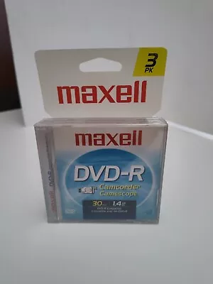 Maxell DVD-R Camcorder 30 Minutes 1.4 GB 3 Pack Of New Sealed Disc • $22.22