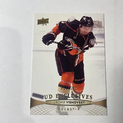 LUBOMIR VISNOVSKY 13/14 Upper Deck Exclusives Card #195 Anaheim Ducks #d /100 🔥 • $3.50