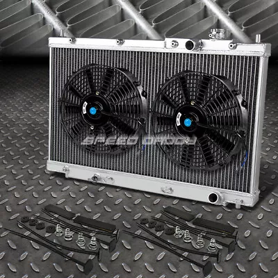 2-row Aluminum Radiator+2x 10 Fan Black For 01-05 Civic Ex/lx/dx Em2 Es1 Es En2 • $117.88