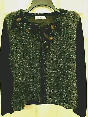 $25.19 • Buy Vintage CRISTINA V Paris Tweed Jacket Green Wool Alpaca Blend Size Med Stunning