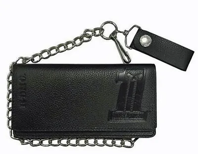 Harley-Davidson® Men's #1 Logo Black Bi-fold Leather 19  Chain Wallet XML3802 • $40.49
