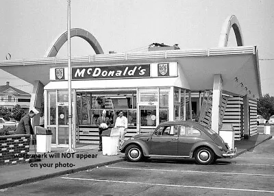 Vintage McDonald's PHOTO Sign Burger Joint 60s Drive-In Diner VW Bug Beetle • $5.48