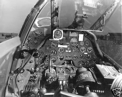 B&W WWII Photo P-38 Lightning Cockpit Pilots View WW2 World War Two Fighter  • $6.49