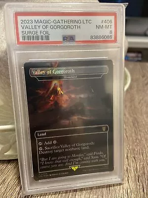 PSA 8 Magic The Gathering -  Valley Of Gorgoroth - Surge Foil - LOTR • $30