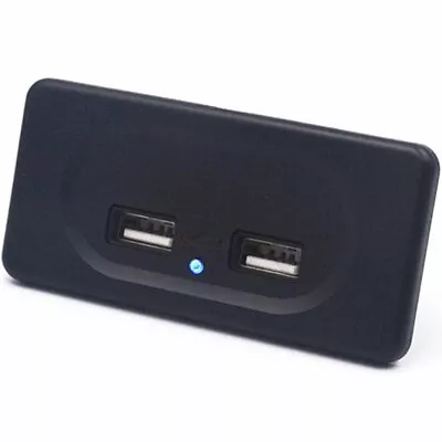 Car  12V 24V Dual 3.1A USB Charger 2 Port Adapter Blue LED Fast Charging Black • $14.30