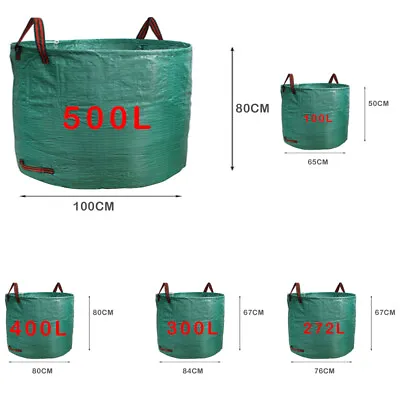 £8.99 • Buy Heavy Duty Garden Waste Bag Reusable Waterproof Refuse Sack For Leaves Grass Bin