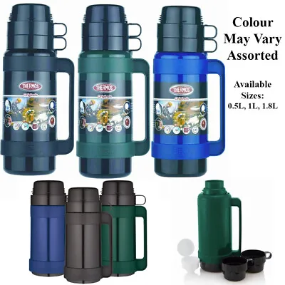 Thermos Mondial Glass Vacuum Flask Bottle Mug 0.5L/1L/1.8L - Cold Hot Drink • £19.99