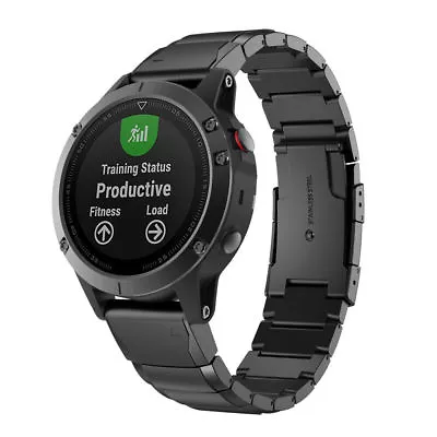 For Garmin Fenix 5 5 Plus 6 Pro Stainless Steel Strap Metal Quick Fit Watch Band • $33.99