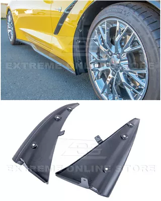 EOS For 14-19 Corvette C7 | Extended TEXTURE BLACK Front Splash Guards Mud Flaps • $39.98