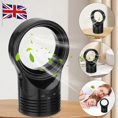 £8.49 • Buy Portable Bladeless Fan Mini Electric Desk Table Fans Quiet Cooling Air Flow Gift