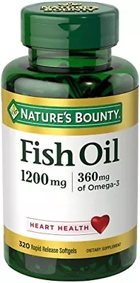 $22.92 • Buy Nature’s Bounty Fish Oil 1200mg 320 Rapid Release Softgels NEW SEALED