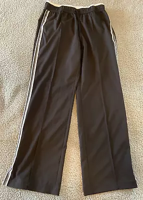 Made For Life Womens Black White Gray Drawstring Polyester Track Pants Size PS • $14.99