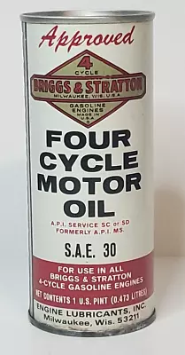 Vintage Briggs & Stratton 4  Four Cycle Motor Oil Can Full Unopened • $39.99